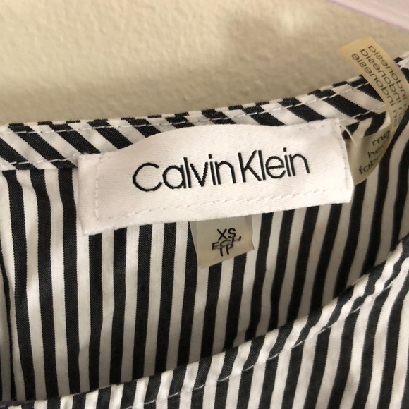 Calvin Klein Black and White Striped Blouse - Picture 3 of 9